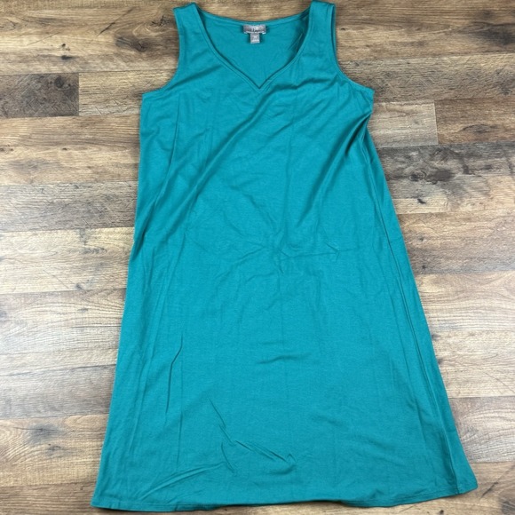 J Jill Wearever Collection Knee Length Teal‎ Sleeveless V neck Dress XS Petite - Picture 1 of 6